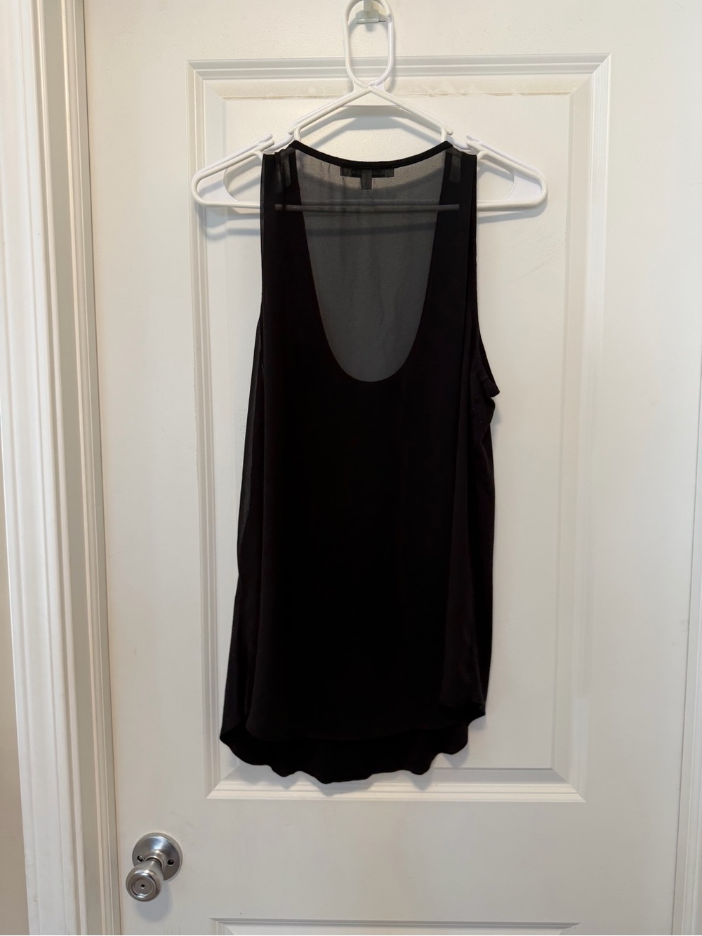 Black Rainn Black Chiffon Scoop Neck Tank